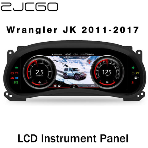 ZJCGO Auto Accessories 12.3“ LCD Instrument Dash Panel Board Meter Screen for Jeep Wrangler JK 2011~2017 Linux OS System
