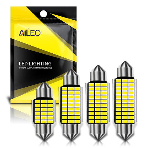 AILEO 1x C10W C5W LED Canbus Festoon 31mm 36mm 39mm 42mm for car Bulb Interior Reading Light License Plate Lamp White Free Error