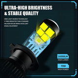 AILEO Mini H7 LED Bulb Projector Lens Automobles Headlight Lamp 70W/Pair 16000LM 12V RHD LHD