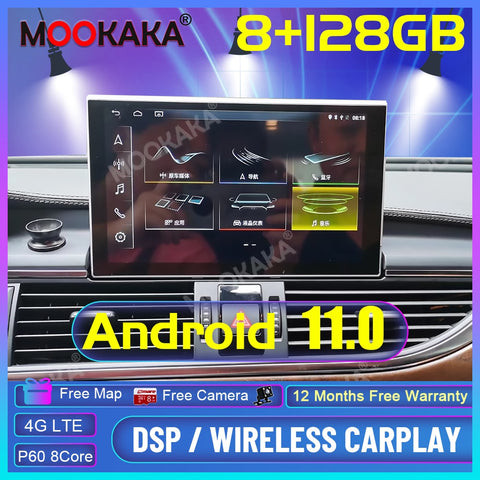 Android 11 8 Core 8GB+128GB Car Radio GPS Audio For Audi A6 S6 A7 C7 RS7 RS6 S7 2012-2018 1920*720 GPS navigation Rotate player
