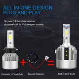 AILEO H7 Led Headlight Low Beam Lights CSP Chips High Power 10000LM 6000K Canbus For Volkswagen Golf 6 MK6 Golf 7 MK7 Touran 12V