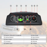 AUTOOL X90 GPS HUD Car Speed Slope Meter Inclinometer