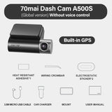 70mai Dash Cam Pro Plus+ A500S 1944P GPS ADAS Car Camera 70mai A500S Car DVR 24H Parking Support Rear Cam 140FOV Auto Recorder