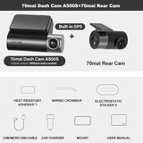 70mai Dash Cam Pro Plus+ A500S 1944P GPS ADAS Car Camera 70mai A500S Car DVR 24H Parking Support Rear Cam 140FOV Auto Recorder