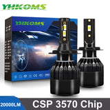 YHKOMS H4 LED H7 LED 20000LM H1 H8 H9 H11 9005 HB3 9006 HB4 9012 Car LED Light Bulb Auto Fog Lamp Automobiles  Headlamp 6000K