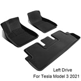 For Tesla Model 3 Model Y 2021 Floor Mat Fits Ultimate All Weather Waterproof 3D Floor Liner Full Set Front & Rear Interior Mats