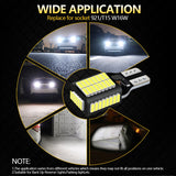 AILEO New T15 906 W16W LED Backup Light Bulbs High Power 4014 45-SMD Chipsets 7W 1800LM Error Free 912 921 Reverse Lights 6000K