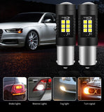 AILEO Car Lights Signal Lamp Bulb BA15S 1156 P21W LED PY21W BAU15S 3030 SMD chip Brake Lights Turn Signal  Daytime running light