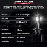 YHKOMS Canbus 80W 30000LM H4 H7 LED Car Headlight H1 Bulbs H3 9005 9006 H8 H9 H11 H16 5202 9004 9007 H13 880 881 9012 D2 D4